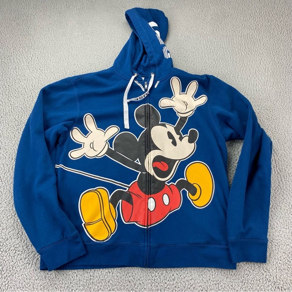 Disney Mickey Mouse All-Over Print Zip Up Hoodie Sweatshirt Men's  |   Size:   L